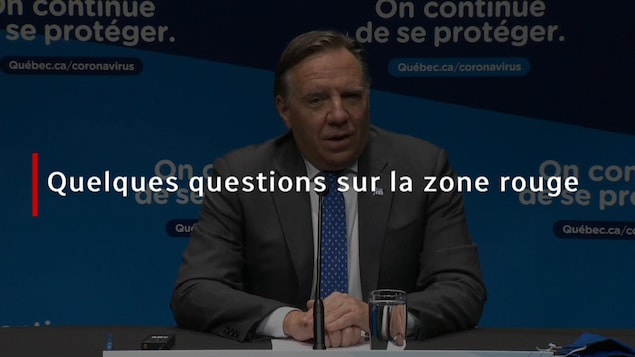Le premier ministre François Legault en conférence de presse.