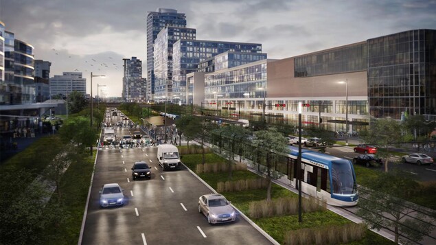 Le tramway circulera au centre du boulevard Laurier, dans le secteur de Sainte-Foy.