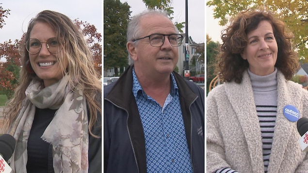 Montage photo des trois candidats en entrevue.