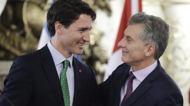 Justin Trudeau et le président argentin Mauricio Macri, au mois de novembre 2016