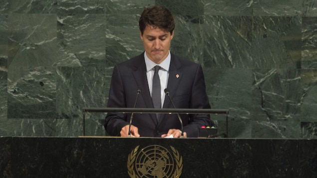 Le premier ministre du Canada, Justin Trudeau, s'adresse à l'Assemblée générale des Nations unies à New York jeudi, le 21 septembre 2017