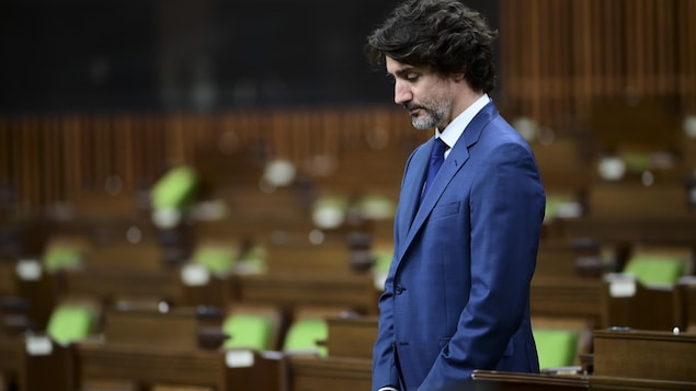 Prime Minister Justin Trudeau takes part in a moment of silence in the House of Commons on Parliament Hill in Ottawa on Tuesday, June 8, 2021, in recognition of the recent tragedy in London, Ontario. THE CANADIAN PRESS/Sean Kilpatrick