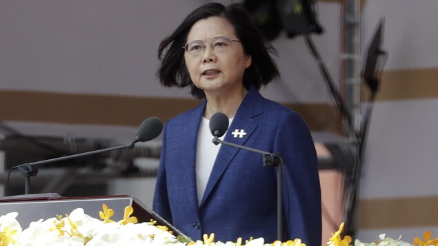 中华民国国庆日”双十节,总统蔡英文于台北发表讲话。