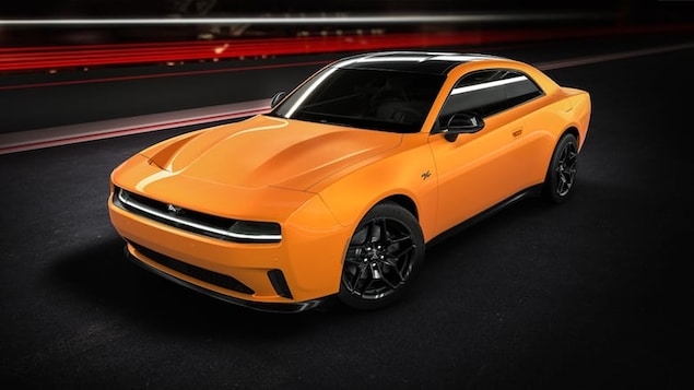 The two-door 2024 Dodge Charger Daytona R/T is shown in a photo from Stellantis. 