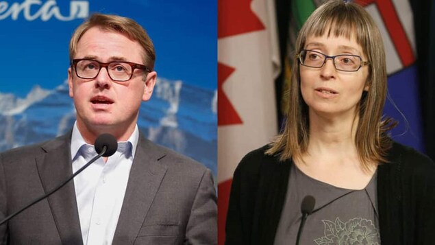 De gauche à droite : Tyler Shandro et Deena Hinshaw.