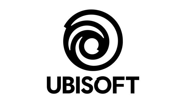 Le logo d'Ubisoft en noir sur blanc. Le logo d'Ubisoft en noir sur blanc.