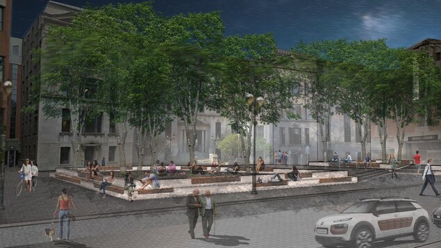 La place Pasteur après son réaménagement.