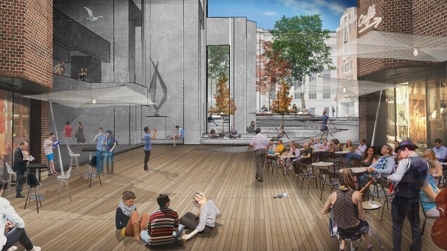 Les abords du clocher de l'UQAM.