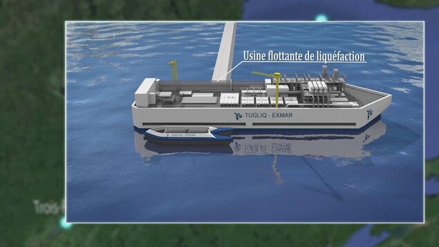 Une maquette de l'usine flottante de Tugliq Une maquette de l'usine flottante de Tugliq