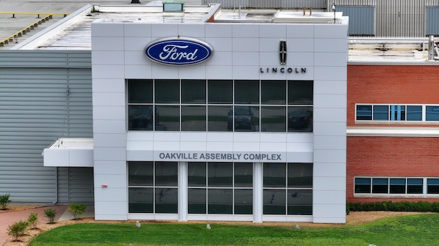 Une vue aérienne de l'usine d'assemblage de Ford,  à Oakville, en Ontario.
