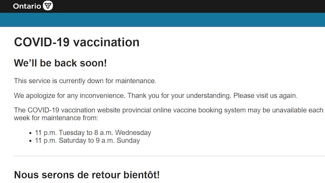 Passeport vaccinal : site web en panne en Ontario