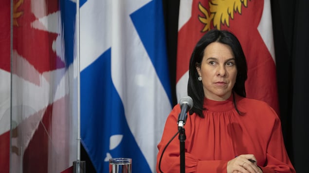 Valérie Plante en conférence de presse.