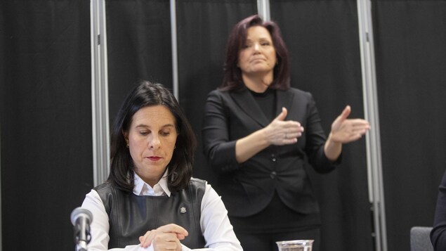Valérie Plante en conférence de presse.