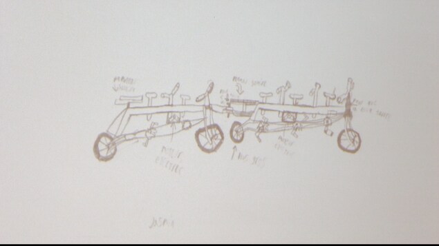 Croquis d'un vélo-bus Croquis d'un vélo-bus