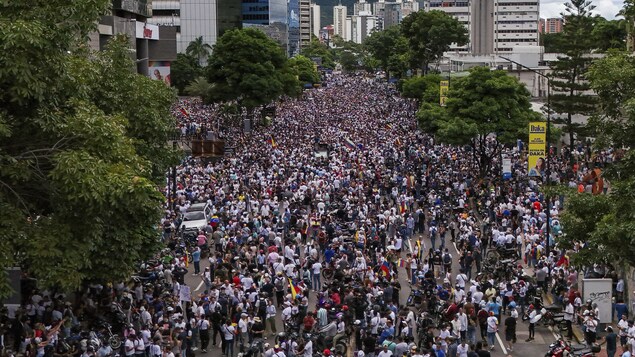 Une foule de manifestants.