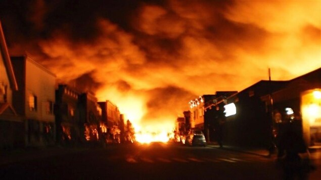 Incendie dans la ville de Mégantic. Incendie dans la ville de Mégantic.