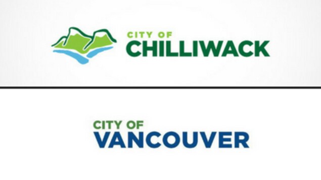 Deux logos en bleu et vert. Deux logos en bleu et vert.