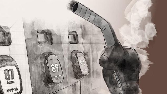 Une illustration d'une pompe de station service.