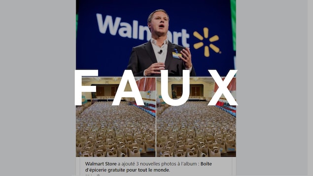 C'est une publication Facebook qui contient le texte « boîte d'épicerie gratuite pour tout le monde ».