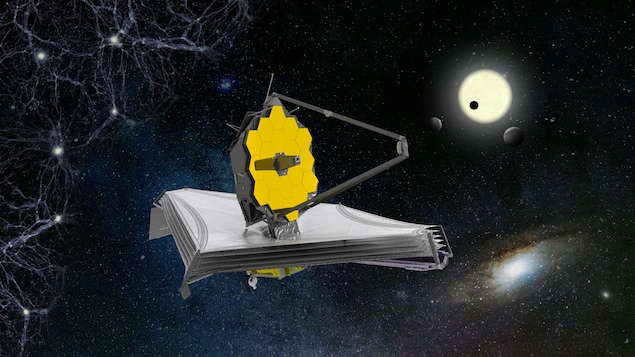 Illustration artistique du télescope James Webb.