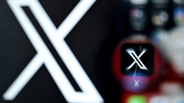 Le logo du réseau social X, dans une photo prise le 11 mars 2024.