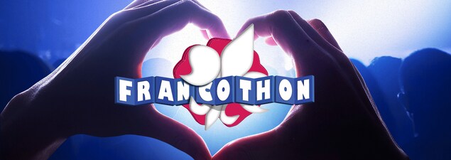 Image promotionnelle du Francothon Alberta 2017 : deux mains forment un coeur, au centre duquel est placé le logo du Francothon. Image promotionnelle du Francothon Alberta 2017 : deux mains forment un coeur, au centre duquel est placé le logo du Francothon.