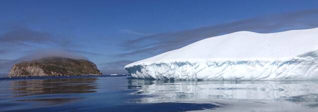 L'île de Hantzsch avec vue sur un glacier L'île de Hantzsch avec vue sur un glacier