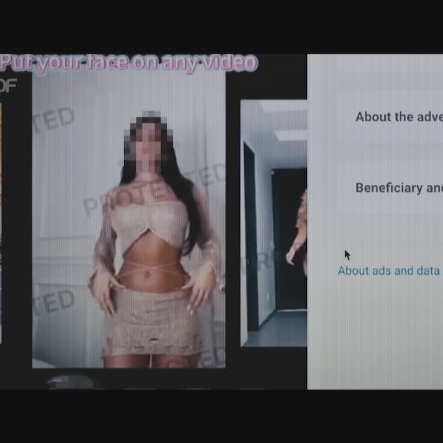 Une capture d'écran d'un site permettant d'ajouter un visage à une vidéo avec un corps prédéfini généré par l'IA.