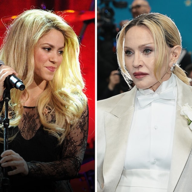 Montage de photos de Shakira et Madonna.