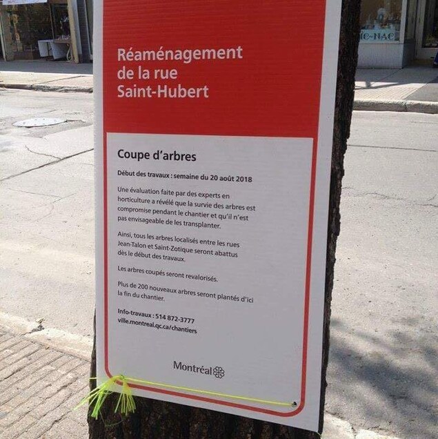 Voici le message affiché sur la rue St-Hubert par la Ville en début de semaine. Voici le message affiché sur la rue St-Hubert par la Ville en début de semaine.