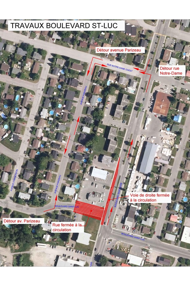 Plan de la ville d'Alma avec les modifications à la circulation Plan de la ville d'Alma avec les modifications à la circulation