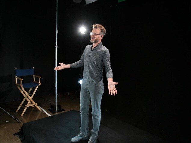 Le comédien et interprète Dashan répétant pour un spectacle holographique dans le studio d'ARHT Media à Toronto.
Le comédien et interprète Dashan répétant pour un spectacle holographique dans le studio d'ARHT Media à Toronto.