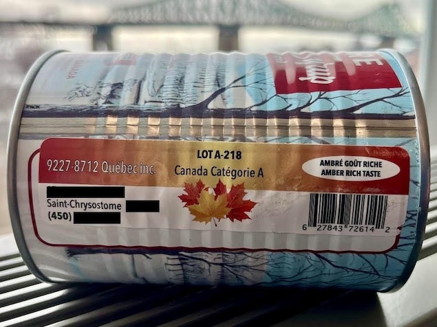 Conserve de sirop d'érable de la compagnie à numéro de Steve Bourdeau, 9227-8712 Québec inc.