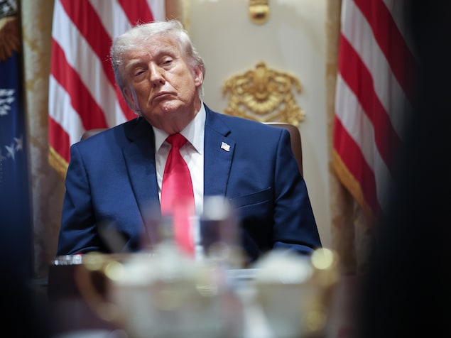 Le pr&eacute;sident am&eacute;ricain Donald Trump lors d'une r&eacute;union dans la salle du Conseil des ministres de la Maison-Blanche, le 27 mai 2026 &agrave; Washington, DC.