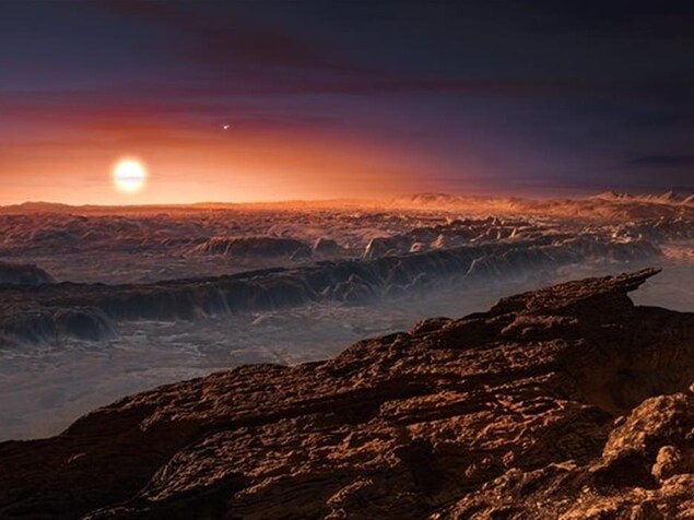 Représentation artistique de l'exoplanète Proxima B. Représentation artistique de l'exoplanète Proxima B.