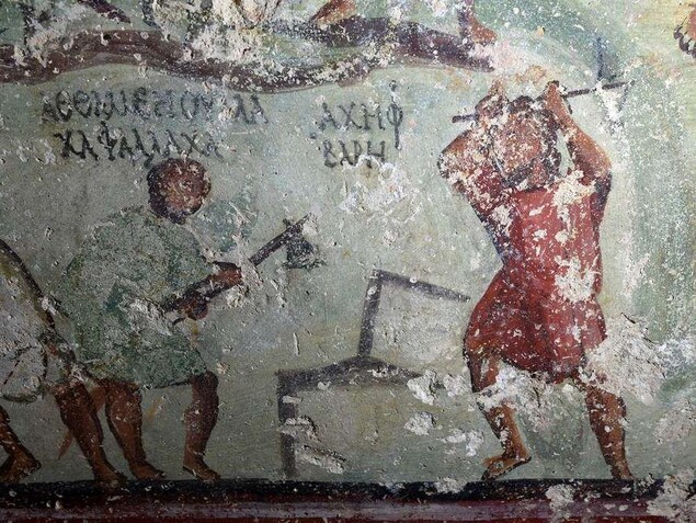 Une peinture murale racontant les aventures de centaines de personnages. Une peinture murale racontant les aventures de centaines de personnages.