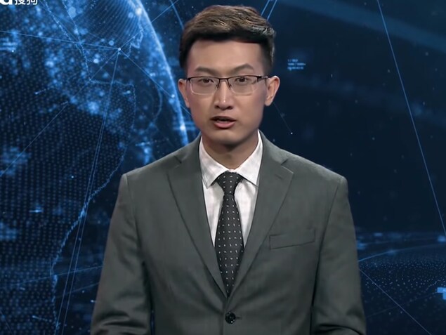 Le présentateur virtuel anglophone de l'agence Xinhua. Le présentateur virtuel anglophone de l'agence Xinhua.
