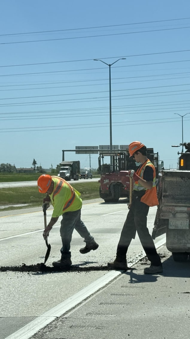Des réparations sur l'autoroute 7 au Manitoba.