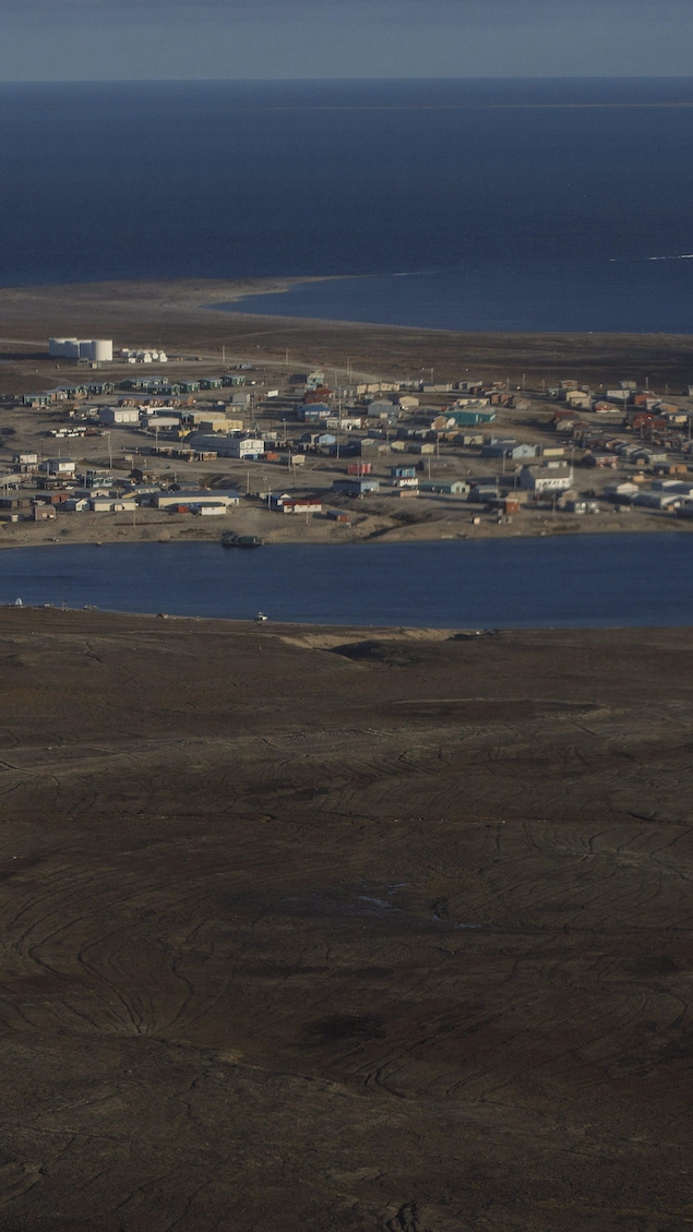 Vue aérienne de Gjoa Haven en 2017. 