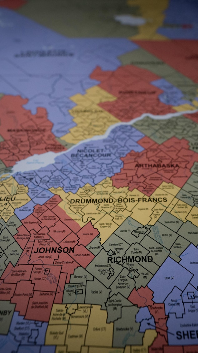 La carte életorale du Québec.