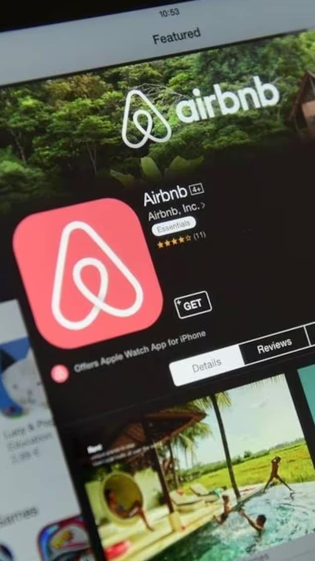 Le site Airbnb sur l'écran d'un ordinateur portable.