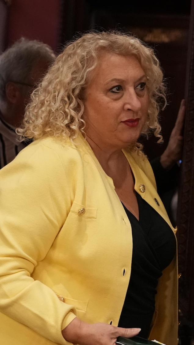 Sona Lakhoyan Olivier sortant du Salon rouge de l'Assemblée nationale.