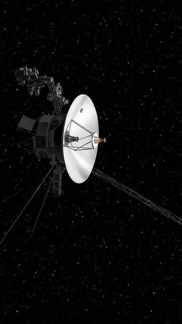 Représentation artistique de la sonde Voyager 2 dans l'espace.