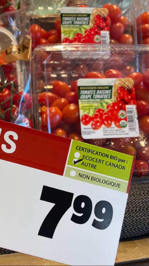 Des chopines de tomates raisins en solde. 