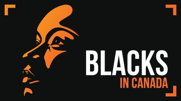 le profil stylisé d'une personne noire accompagné du texte « Blacks in Canada »