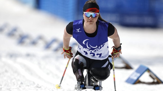 Beijing 2022 Winter Paralympic Games - Para Cross-Country Skiing - Women's Middle Distance Sitting - National Biathlon Centre, Zhangjiakou, China - March 12, 2022. Christina Picton of Canada in action. REUTERS/Issei Kato