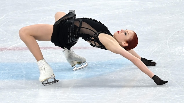 Alexandra Trusova lors de sa routine.