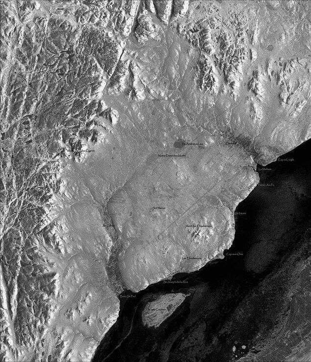 Le cratère de Charlevoix. Le cratère de Charlevoix.