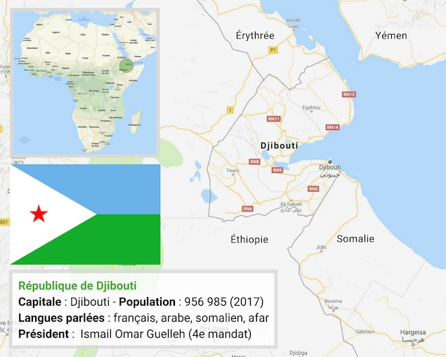 Capitale : Djibouti - Population : 956 985 (2017) - Langues parlées : français, arabe, somalien, afar - Président : Ismail Omar Guelleh (4e mandat) Capitale : Djibouti - Population : 956 985 (2017) - Langues parlées : français, arabe, somalien, afar - Président : Ismail Omar Guelleh (4e mandat)