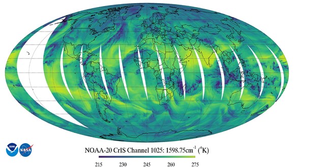 Un exemple d'images envoyées par le satellite JPSS-1 Un exemple d'images envoyées par le satellite JPSS-1